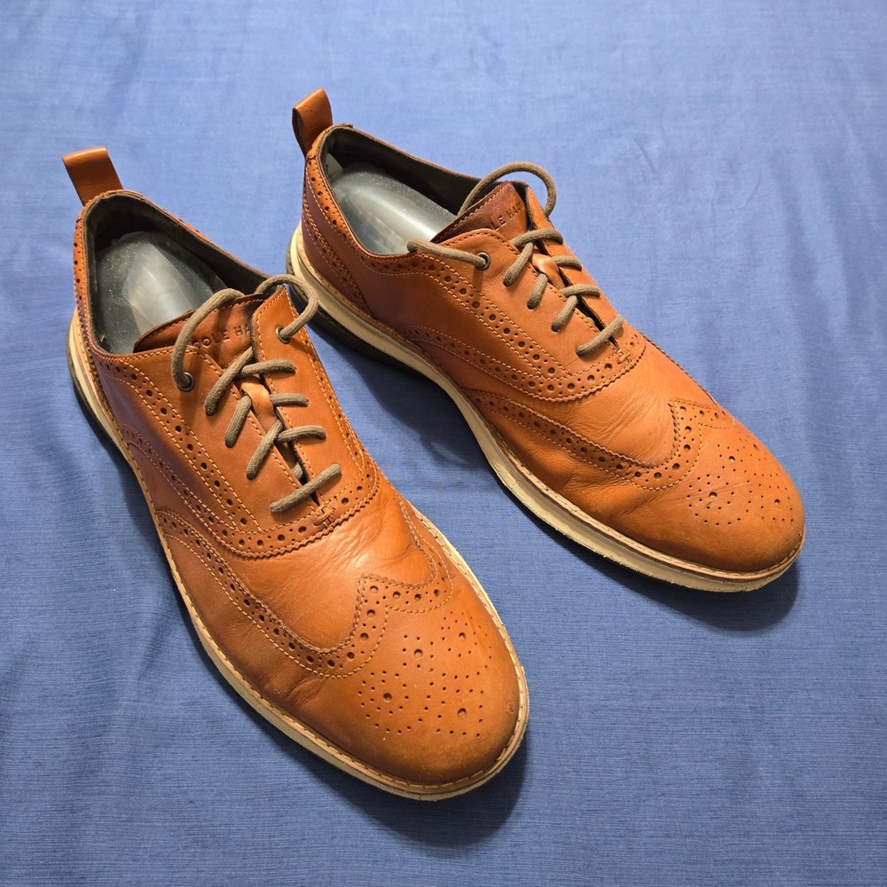 Cole Haan OriginalGrand Wingtip Oxford Mens 13M Tan Excellent Leather C40676